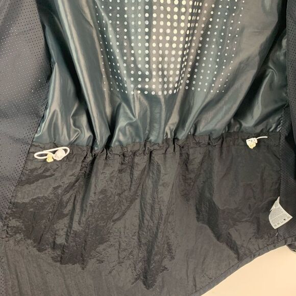 Nike Women's Tech Aeroshield Moto Black & White Jacket hooded raincoat sz large - Picture 6 of 9